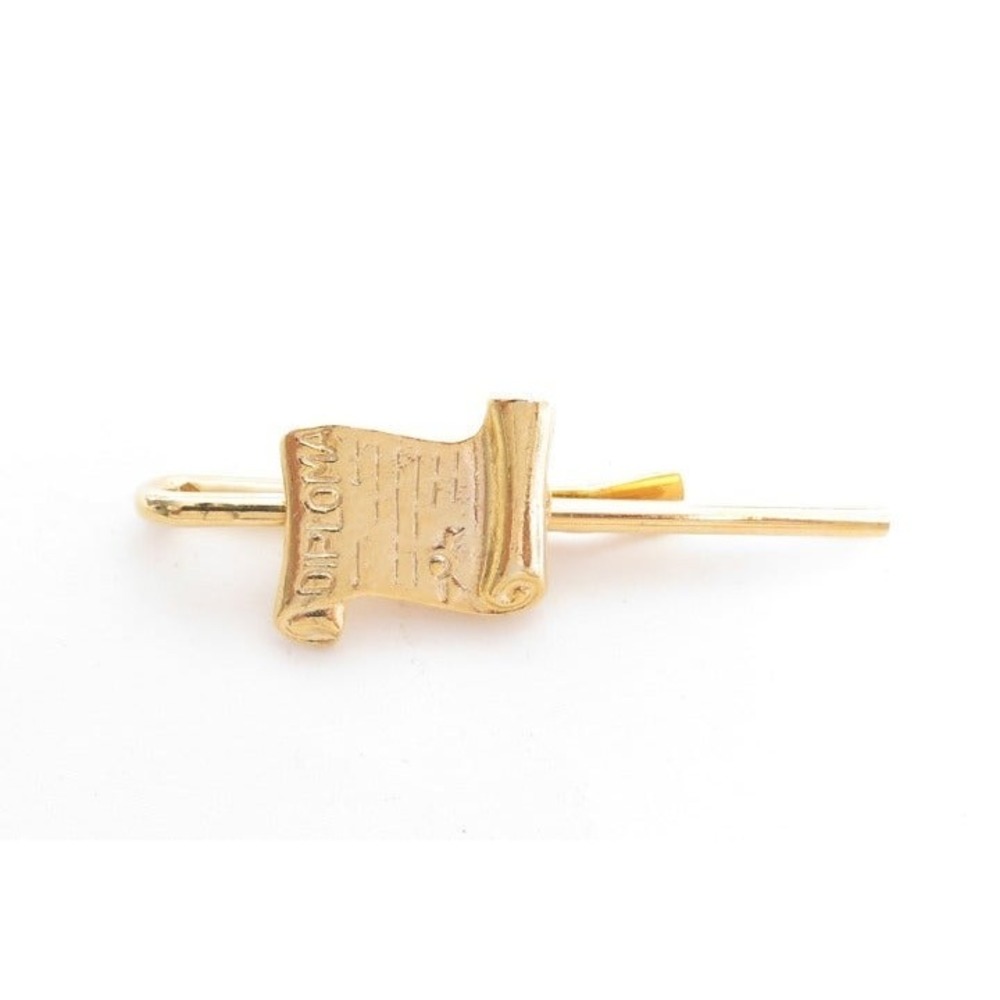 Vintage Gold Plated‎ Diploma Tie Clasp Clip